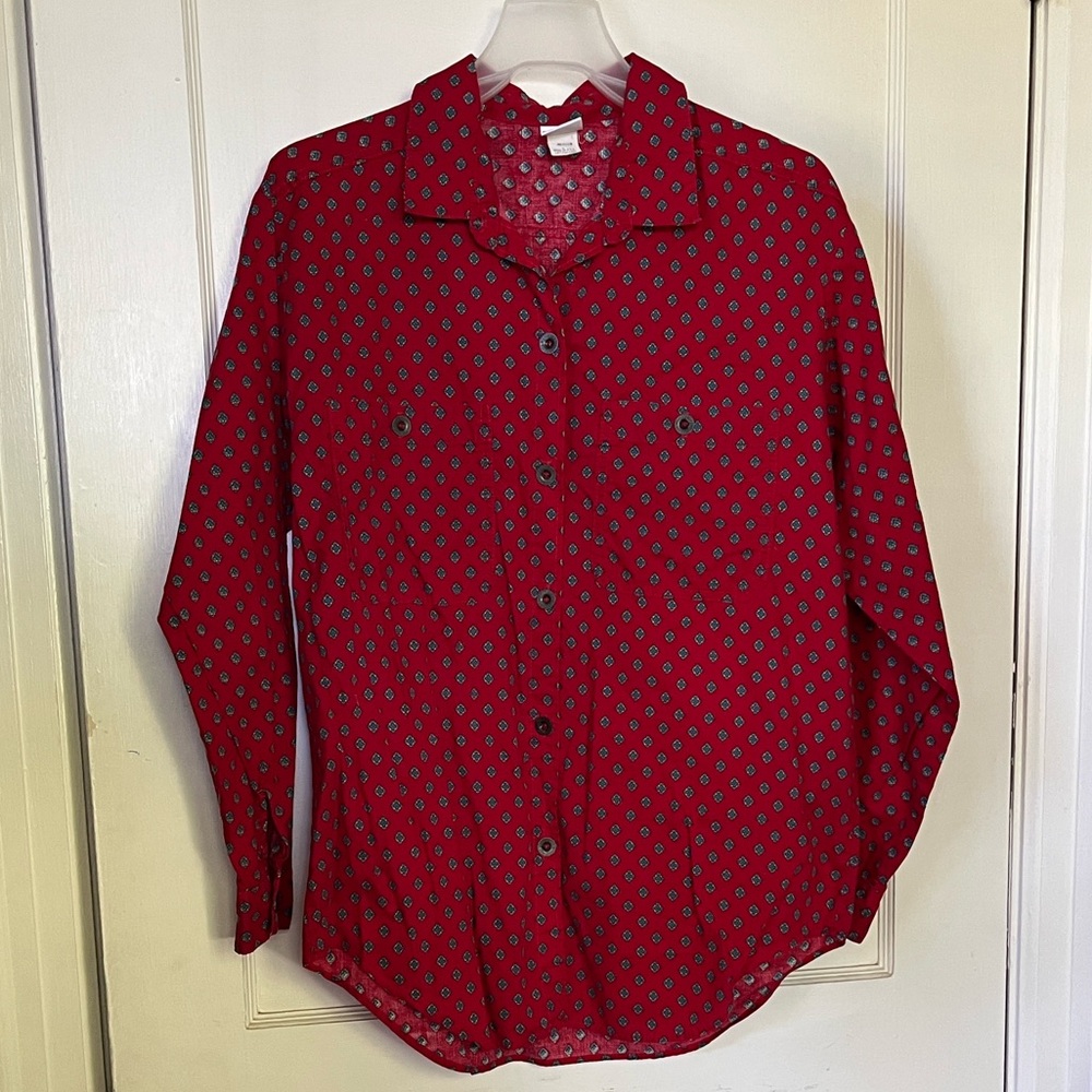 Vintage Men's Red Patterned Shirt